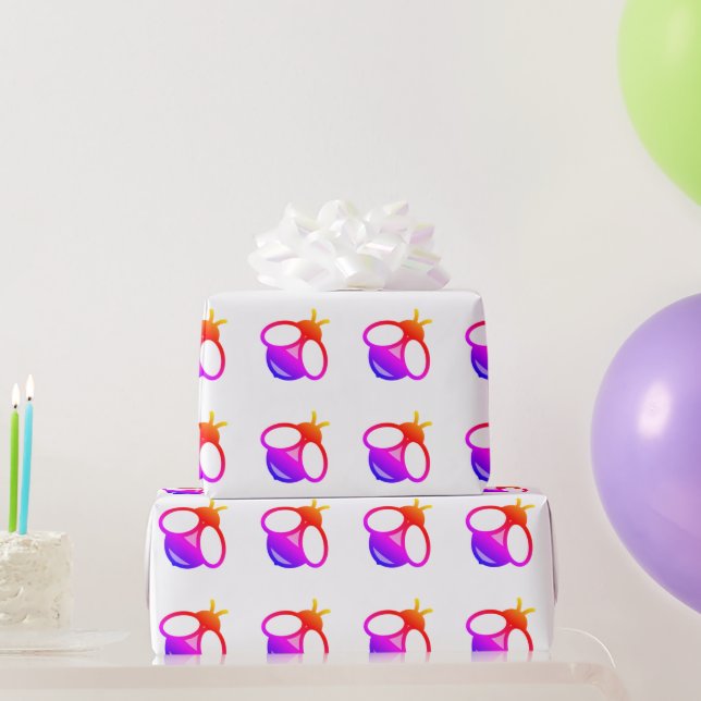 Cute colourful modern minimalist bee design wrapping paper (Party Gifts)