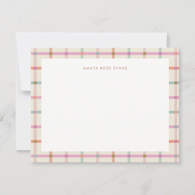 Cute Colourful Modern Stripes Personalised Name Card (Front)