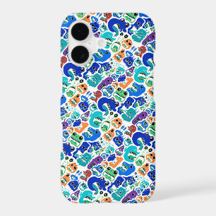 Cute colourful monsters face patterns