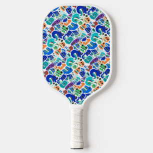 Cute colourful monsters face patterns Case-Mate iP Pickleball Paddle