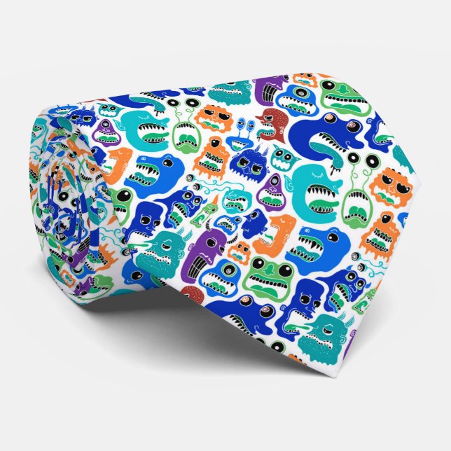 Cute colourful monsters face patterns Case-Mate iP Tie (Rolled)