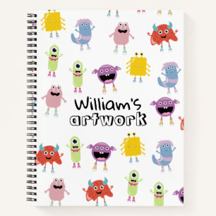 Cute Colourful Monsters Funny Kids Art Sketchbook Notebook
