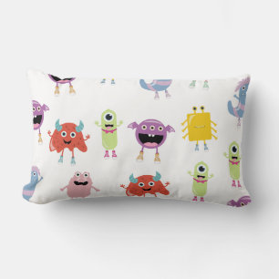 Cute Colourful Monsters Funny Kids Pattern Lumbar Cushion