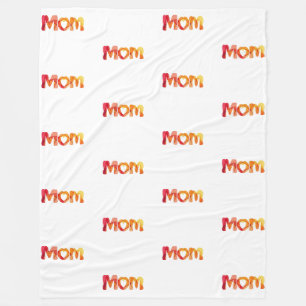 Cute Colourful Mum Word Heartfelt Mother's Day Fleece Blanket
