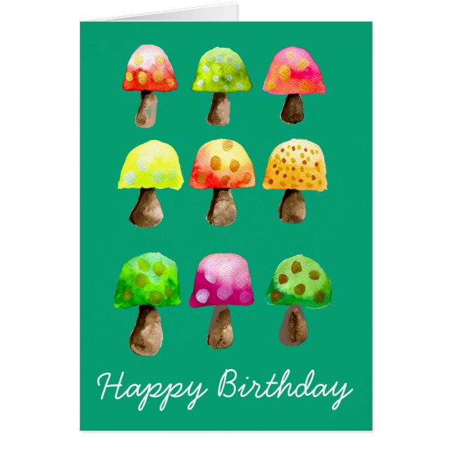 Cute colourful mushrooms (Front)