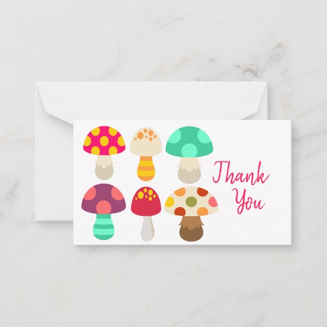 Cute colourful mushrooms card (Front)