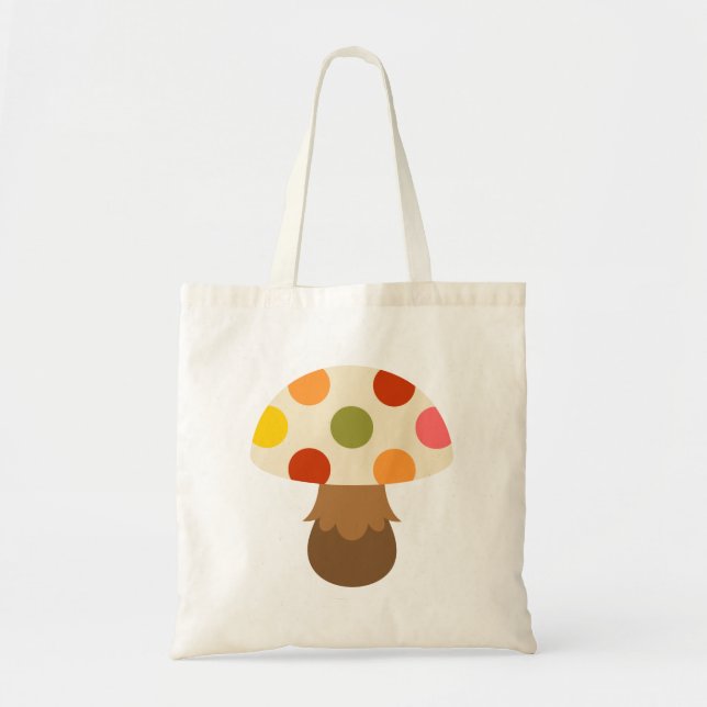 Cute colourful mushrooms tote bag (Front)