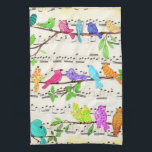 Cute Colourful Musical Birds Kitchen Towel<br><div class="desc">Kitchen Towels with Cute Colourful Musical Birds Symphony - Happy Song - Spring Melody Drawing - Customisable - Choose / Add Your Unique Text / Font / Colour - Make Your Special Towel Gift - Resize and move or remove and add elements / image with customisation tool ! - Drawing...</div>