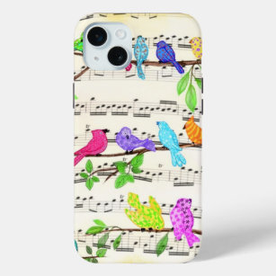 Cute Colourful Musical Birds Symphony - Happy Song iPhone 15 Mini Case