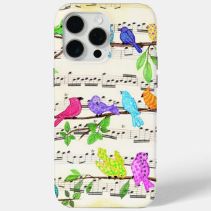 Cute Colourful Musical Birds Symphony - Happy Song iPhone 15 Pro Max Case