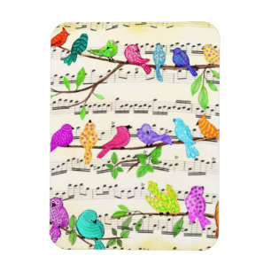 Cute Colourful Musical Birds Symphony - Happy Song Magnet
