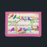 Cute Colourful Musical Birds Symphony - Happy Song Trifold Wallet<br><div class="desc">Cute Colourful Musical Birds Symphony - Happy Song - Spring Melody Drawing - Customisable - Choose / Add Your Unique Text / Font / Colour - Make Your Special Gift - Resize and move or remove and add elements / image with customisation tool ! - Drawing and Design by MIGNED....</div>