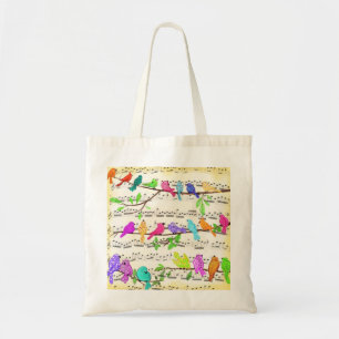 Cute Colourful Musical Birds Symphony - Magic Song Tote Bag