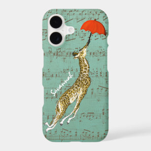 Cute Colourful Musical Flying Giraffe Red Umbrella
