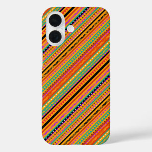 Cute colourful native aztec patterns design iPhone 16 case