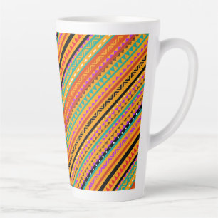 Cute colourful native aztec patterns design latte mug