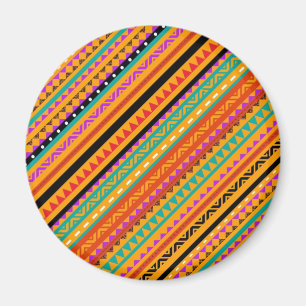Cute colourful native aztec patterns design magnet