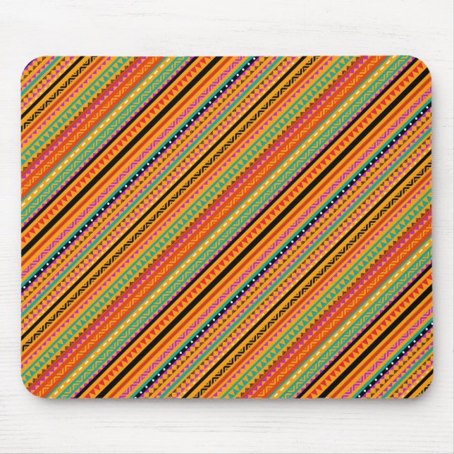 Cute colourful native aztec patterns design mouse pad (Front)