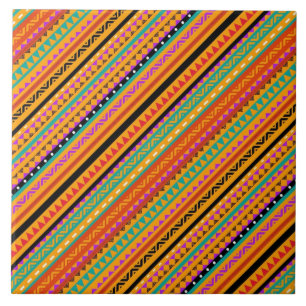 Cute colourful native aztec patterns design tile