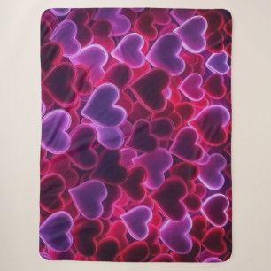 cute, colourful neon hearts Valentine's Day Sherpa Blanket