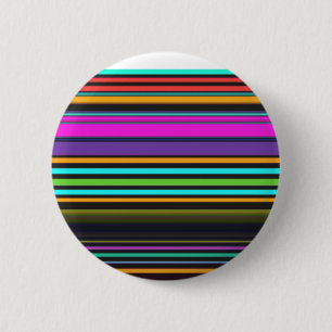 Cute colourful neon stripes 6 cm round badge