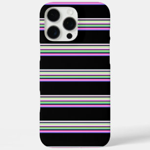 Cute colourful neon stripes iPhone 16 pro max case