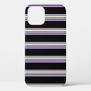 Cute colourful neon stripes iPhone 12 pro case