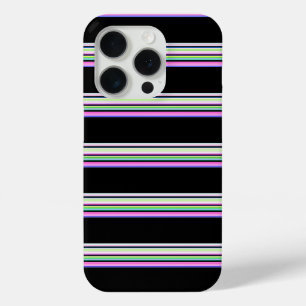 Cute colourful neon stripes iPhone 15 pro case
