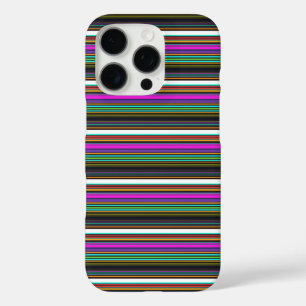 Cute colourful neon stripes iPhone 16 pro case