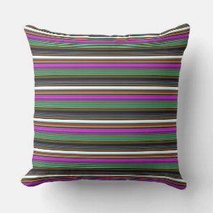 Cute colourful neon stripes cushion