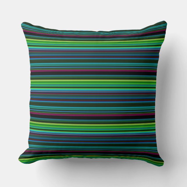 Cute colourful neon stripes cushion (Front)