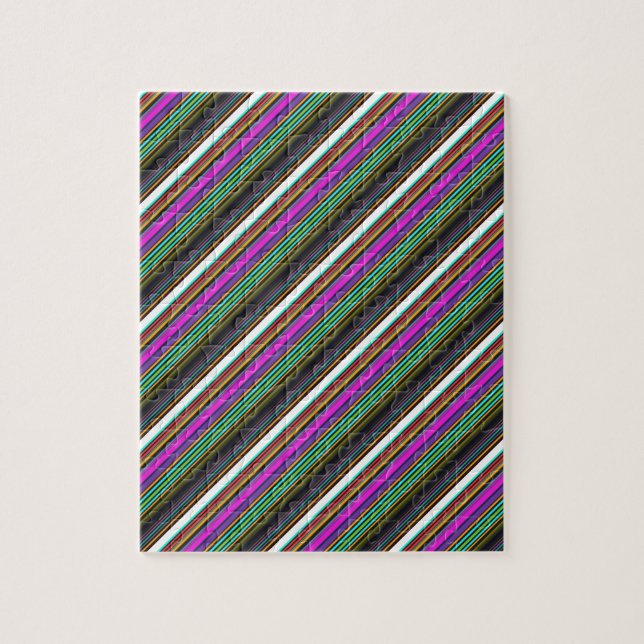 Cute colourful neon stripes jigsaw puzzle (Vertical)
