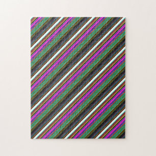 Cute colourful neon stripes jigsaw puzzle