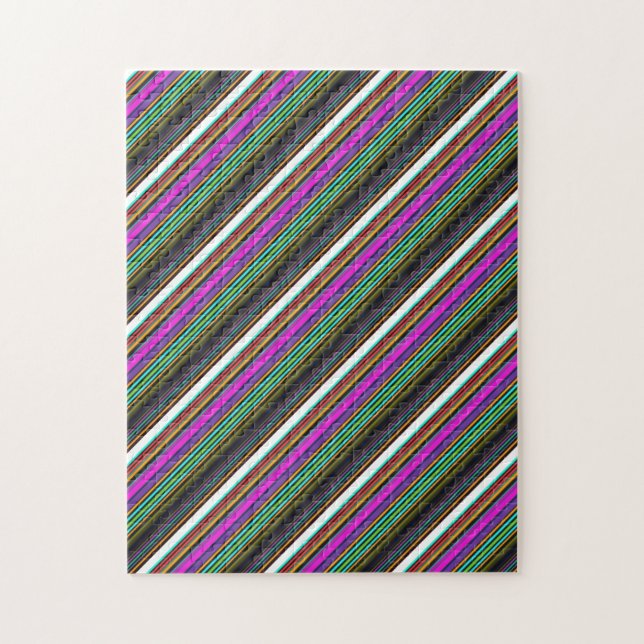 Cute colourful neon stripes jigsaw puzzle (Vertical)