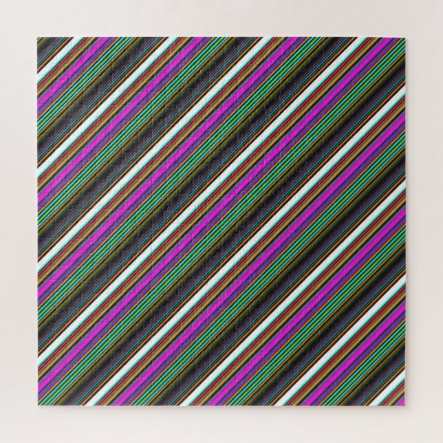 Cute colourful neon stripes jigsaw puzzle (Vertical)