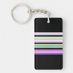 Cute colourful neon stripes key ring