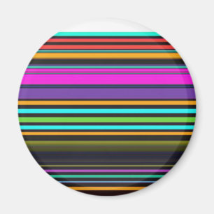 Cute colourful neon stripes magnet