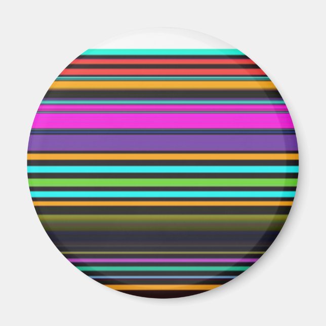Cute colourful neon stripes magnet (Front)