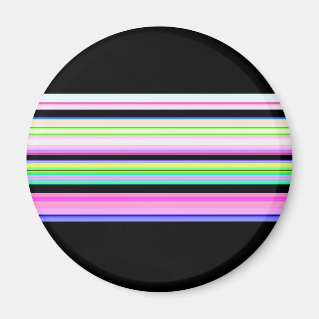 Cute colourful neon stripes magnet (Front)
