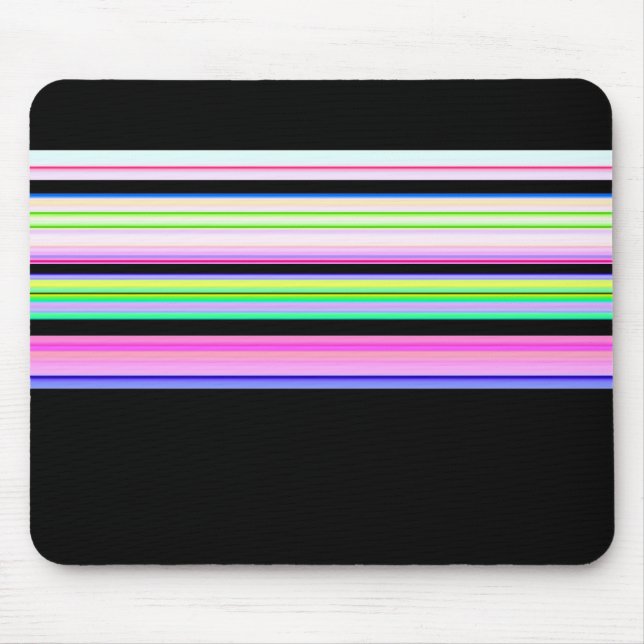 Cute colourful neon stripes mouse pad (Front)