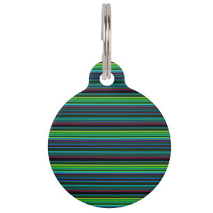 Cute colourful neon stripes pet tag
