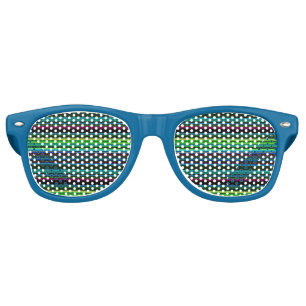 Cute colourful neon stripes retro sunglasses