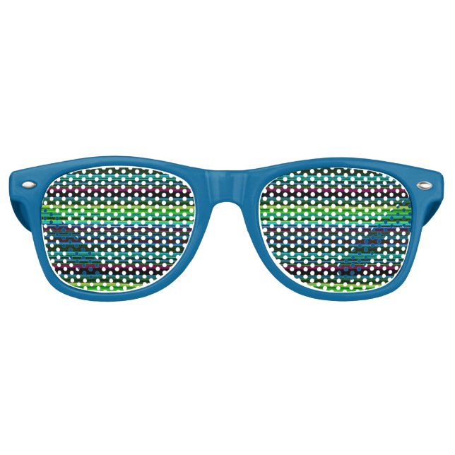 Cute colourful neon stripes retro sunglasses (Front)