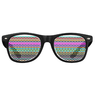 Cute colourful neon stripes retro sunglasses