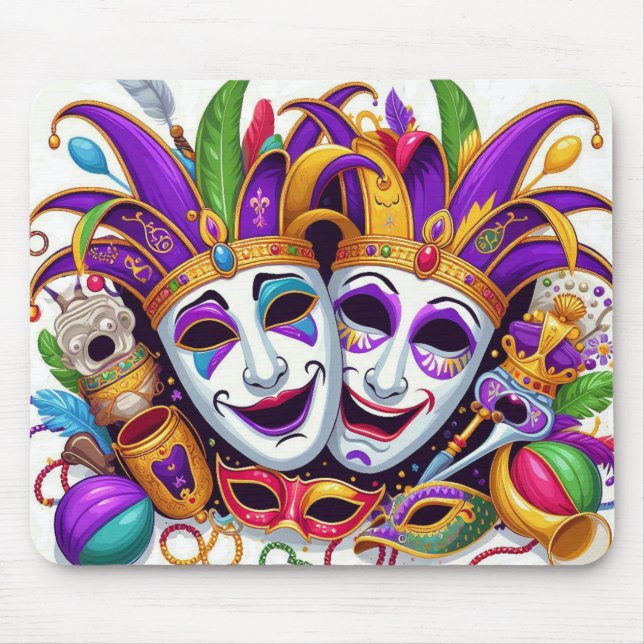 Cute Colourful of Mardi Gras carnival celebration  Mouse Pad (Front)