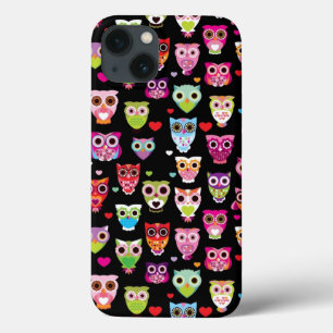 cute colourful owl kids pattern iPhone 13 case
