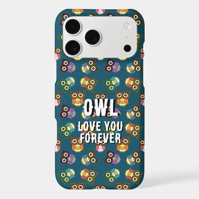 Cute Colourful Owl Pattern Choose Background Colou (Back)