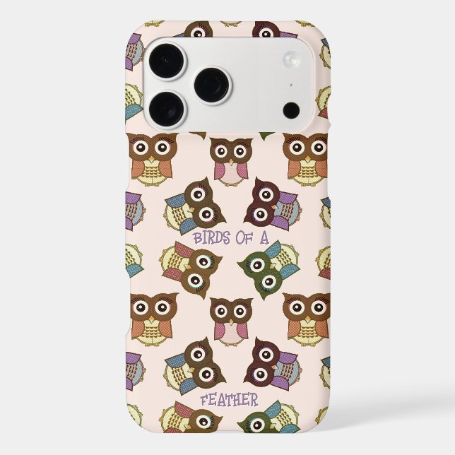 Cute Colourful Owl Pattern Choose Case Colour (Back)