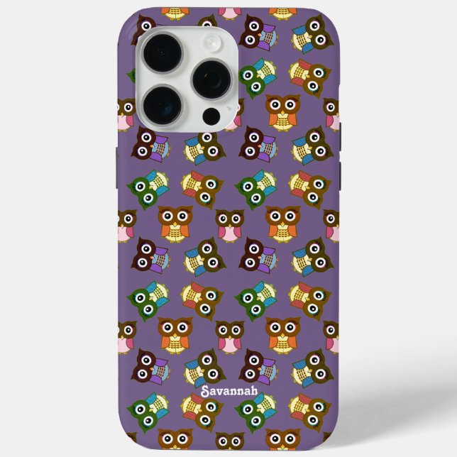 Cute Colourful Owl Pattern Choose Case Colour (Back)
