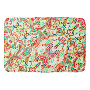 Cute colourful paisley pattern bath mat